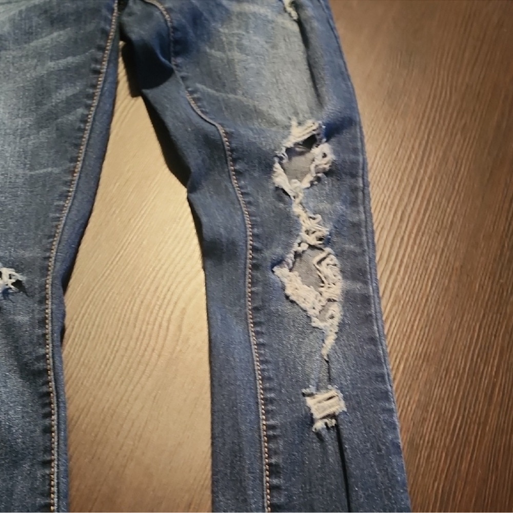 True Craft Mid Rise Skinny Jeans Size 3 Distressed Medium Wash Stretch Denim - Picture 6 of 14